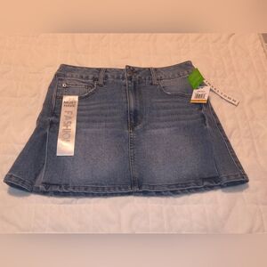 TINSELTOWN Juniors' Side-slit A-line Denim Mini Skirt Size 3